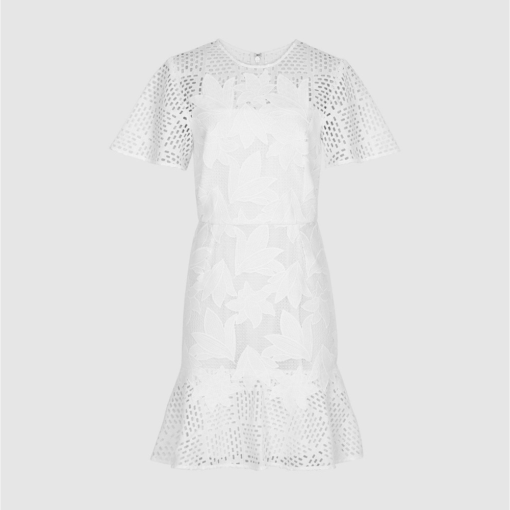 Reiss Damara dress, white, size 2
